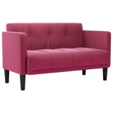 Cumpara ieftin Canapea loveseat, vin rosu, 111 cm, catifea