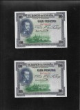 Spania 2 x 100 pesetas 1925 xf consecutive, Europa