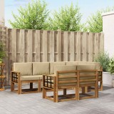 Cumpara ieftin Set de canapele de exterior 7 buc. 7-Locuri Natural si Bej