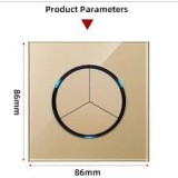 Intrerupator smart, gama lux, UE standard, Tuya Smart life, Wifi 2, 4GHz+bluetooth, 3 butoane, panou de sticla, compatibil cu Alexa si Google Assistan