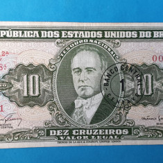 10 Cruzeiros nedatata anii 1970 Bancnota veche Brazilia - SUPERBA