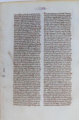 Manuscris - Foaie originală dintr-o Biblie - Anul 1250 foto