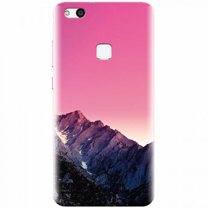 Husa silicon pentru Huawei P10 Lite, Mountain Peak Pink Gradient Effect