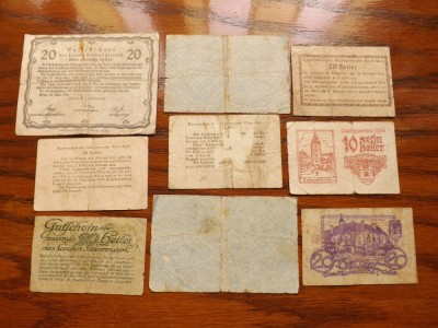 Austria Lot nr. 3 - 9 bancnote notgeld foto