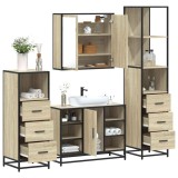 vidaXL Set de mobilier de baie din 4 piese din lemn de stejar Sonoma 3301271