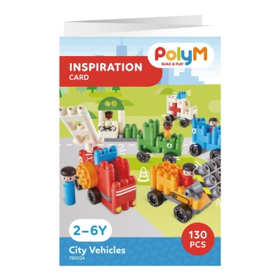 Set cuburi constructie vehicule PolyM 130 piese foto