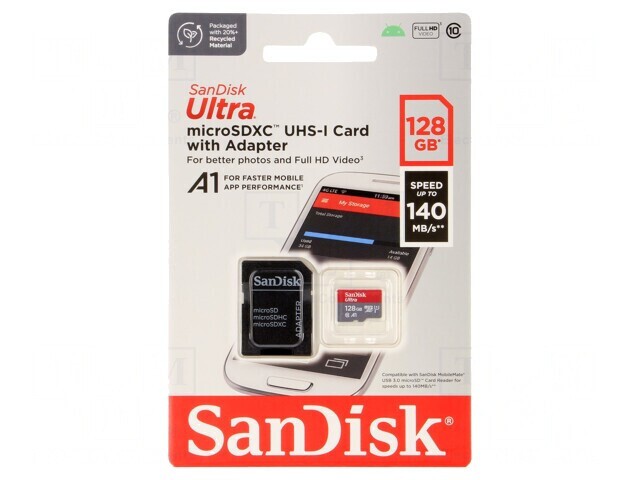 Card de memorie microSDXC 128GB Class 10 UHS-I 140MB/s