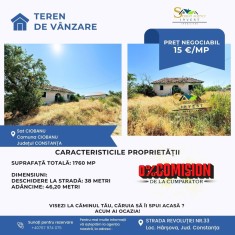 Teren de v&acirc;nzare &ndash; Sat Ciobanu, comuna Ciobanu, județul Constanța
