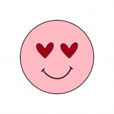 Sticker decorativ Smiley Face, Roz, 55 cm, 3757ST foto