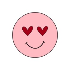 Sticker decorativ Smiley Face, Roz, 55 cm, 3757ST foto