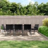 vidaXL Set mobilier de grădină cu perne, 9 piese, poliratan și oțel