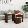 VidaXL Mese suprapuse de cafea, 3 buc, stejar maro, lemn prelucrat 815986