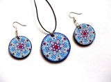 set bijuterii lemn cu mandala 40852