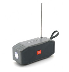 Boxa Portabila Bluetooth/ TF Card/ Radio FM/ USB/ AUX, Lanterna LED, Incarcare Solara, Antena, TG614, Gri foto