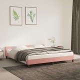 Cumpara ieftin Cadru de pat cu tăblie fără saltea, roz, 160x200 cm, catifea