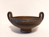 Bol de fructe ceramic - Staatliche Majolika Manufaktur Karlsruhe 7275 fruit bowl, pe picior, vintage, anii 60