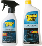 Combo de curățare a plitei din sticlă ceramică Cama Bryte - Produs de curățare a plitei (28 oz), cu spray pentru retușuri (16 oz)Combo de curățare a p, Oem