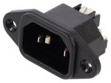Conector: alimentare AC; soclu; tată; 10A; 250VAC; C14 (E)