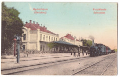 2217 - ALBA IULIA, Train, Railway Station, Romania - old postcard - used - 1911 foto