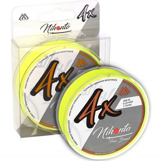 Fir Textil MIKADO Nihonto Fine Braid, Fluo Yellow, 0.50mm, 41.8kg, 300m