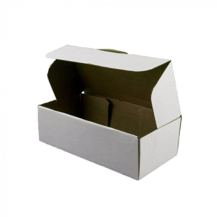 Set 100 Cutii cu Autoformare, 320x320x70 mm, Carton Alb/Natur