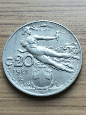 Moneda Italia 20 Centesimi 1921 foto