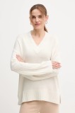 United Colors of Benetton pulover din amestec de l&acirc;nă culoarea bej, 1244D403A