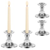 Set 2 sfesnice de masa argintii elegante Glimz cu detaliu cristalin