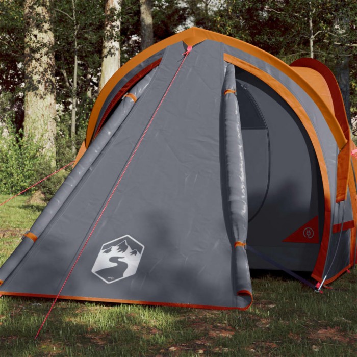 Gossi cort de camping pentru 2 persoane, gri/portocaliu, impermeabil