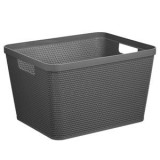 Cos de depozitare din plastic antracit, 20L, cu manere, CMCLASS
