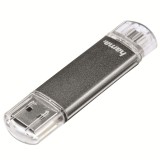 Memorie USB Hama 123924 Laeta Twin, 16GB, OTG, USB 2.0, Gri, 16 GB