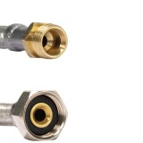 Furtun Flexibil Blindat Inox, 3/8" AG x 1/2" &Uuml;M, 800 mm, Certificat DVGW