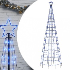Pom de Craciun LED cu tepi 570 LED-uri Albastru 300 cm foto