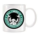 Cana alba personalizata Stitch and Starbucks, INOVATIX&reg;. 330ml