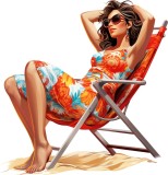 Cumpara ieftin Sticker decorativ, Woman, Portocaliu, 62 cm, 8439ST-11, Oem