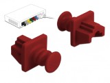 Set 10 buc protectie impotriva prafului pentru RJ45 Rosu, Delock 86510