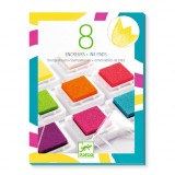 Set 8 tusiere colorate pentru stampile in cutie de plastic, Djeco