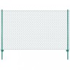 Gard din plasa de sarma cu stalpi, verde, 25 x 2 m, otel