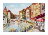 Cumpara ieftin Tablou pictat manual, La Venetia (4) - 70x50cm ulei in cutit efect 3D, Magistral!
