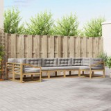 vidaXL Set de canapele de exterior cu pernă 7 pcs Alb și gri deschis 3386985