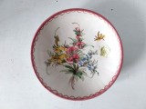 Farfurie ceramica vintage Ulmer KERAMIK 250/1 Germania Pictata manual, 16cm diametru x 4cm inaltime