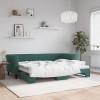 VidaXL Pat de zi cu extensie, verde &icirc;nchis, 80x200 cm, catifea 3197766