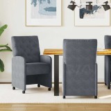 vidaXL Scaune de dining cu roți 2 pcs Gri &icirc;nchis 58 x 67 x 97 cm 42017867