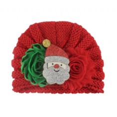 Caciulita crosetata tip turban - Mos Craciun (Marime Disponibila: 3-6 luni