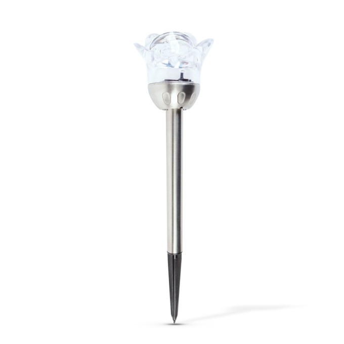Lampă solară - trandafir - 1 LED RGB - 8 x 36,5 cm_11774