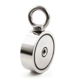 Magnet neodim oală D 75 mm cu două fețe x 160 kg - magnet fishing subtire