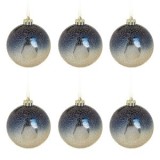 Set Globuri de Crăciun Albastre Aurii Ombre &Oslash;8cm - 6 buc, CMCLASS