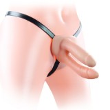 Dildo strap-on scobite - Lovetoy Strap on Scobit cu Dubla Penetrare 15 cm pentru Placere Dubla