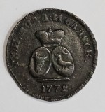Moneda Sadagura 1772, 1 Para 3 Dengi, Principatele Rom&acirc;ne, 12g, 28mm