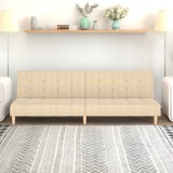 Canapea Extensibilă 2 Locuri vidaXL, Crem, Textil, 200x84.5x69 cm, Cadru Lemn, Multifuncțională - Pat Oaspeți
